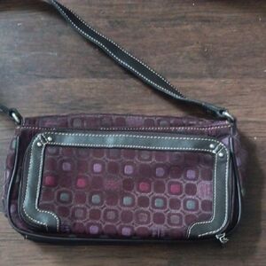 Elegant Burgundy Patterned Women's Bag
